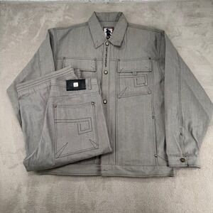 VTG 90s Damani Dada Supreme Hip Hop Outfit Set Jacket Jeans Mens XL Gray Denim